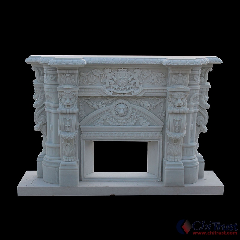 Hand carving mantel fireplace