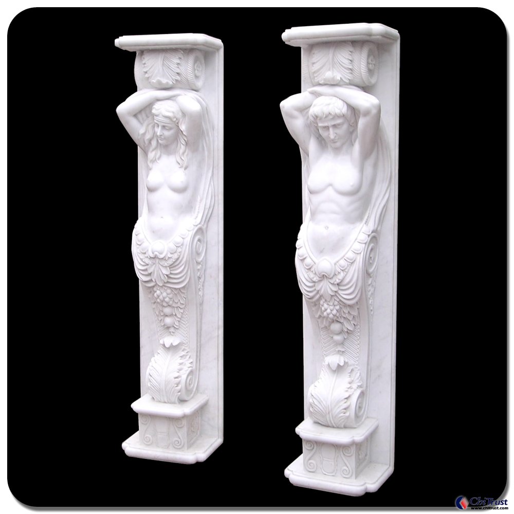 Decorative columns stone carving statue